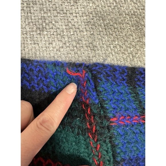 Vtg IB Diffusion Sweater Womens XS Plaid‎ Wool Mohair Blend Cardigan 80s 90s - Picture 9 of 11